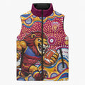 Brisbane Lions Sleeveless Puffer Jacket Aboriginal Dot Pattern - Football Mascot Heritage Pride