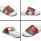 Brisbane Lions Slide Sandals Aboriginal Dot Pattern - Football Mascot Heritage Pride
