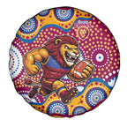 Brisbane Lions Spare Tire Cover Aboriginal Dot Pattern - Football Mascot Heritage Pride