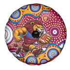 Brisbane Lions Spare Tire Cover Aboriginal Dot Pattern - Football Mascot Heritage Pride