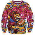 Brisbane Lions Sweatshirt Aboriginal Dot Pattern - Football Mascot Heritage Pride
