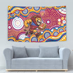 Brisbane Lions Tapestry Aboriginal Dot Pattern - Football Mascot Heritage Pride