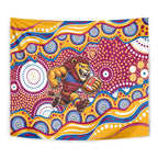 Brisbane Lions Tapestry Aboriginal Dot Pattern - Football Mascot Heritage Pride