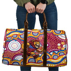 Brisbane Lions Travel Bag Aboriginal Dot Pattern - Football Mascot Heritage Pride