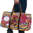 Brisbane Lions Travel Bag Aboriginal Dot Pattern - Football Mascot Heritage Pride