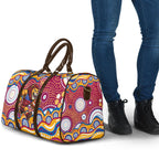 Brisbane Lions Travel Bag Aboriginal Dot Pattern - Football Mascot Heritage Pride