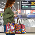 Brisbane Lions Travel Bag Aboriginal Dot Pattern - Football Mascot Heritage Pride