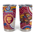 Brisbane Lions Tumbler Cup Aboriginal Dot Pattern - Football Mascot Heritage Pride