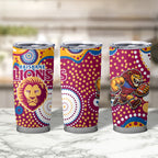 Brisbane Lions Tumbler Cup Aboriginal Dot Pattern - Football Mascot Heritage Pride