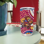 Brisbane Lions Tumbler Cup Aboriginal Dot Pattern - Football Mascot Heritage Pride