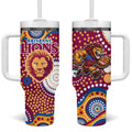 Brisbane Lions Tumbler With Handle Aboriginal Dot Pattern - Football Mascot Heritage Pride