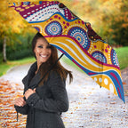 Brisbane Lions Umbrella Aboriginal Dot Pattern - Football Mascot Heritage Pride