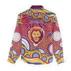 Brisbane Lions Women Casual Shirt Aboriginal Dot Pattern - Football Mascot Heritage Pride