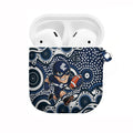 Carlton Blues AirPods Case Aboriginal Dot Pattern - Football Mascot Heritage Pride
