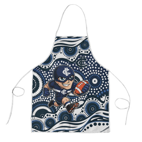 Carlton Blues Apron Aboriginal Dot Pattern - Football Mascot Heritage Pride