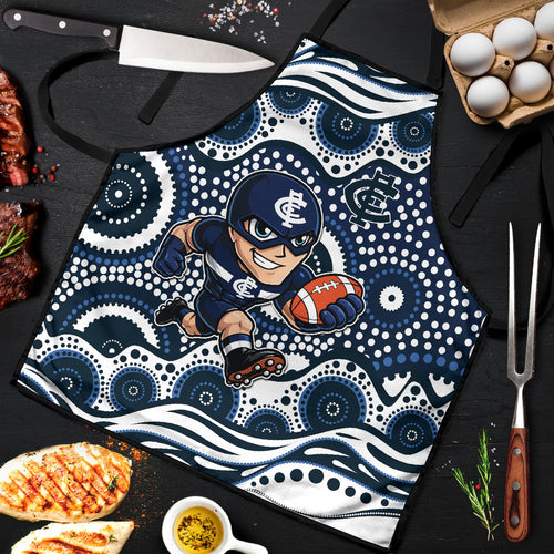 Carlton Blues Apron Aboriginal Dot Pattern - Football Mascot Heritage Pride