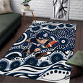 Carlton Blues Area Rug Aboriginal Dot Pattern - Football Mascot Heritage Pride
