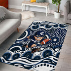 Carlton Blues Area Rug Aboriginal Dot Pattern - Football Mascot Heritage Pride