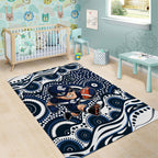 Carlton Blues Area Rug Aboriginal Dot Pattern - Football Mascot Heritage Pride