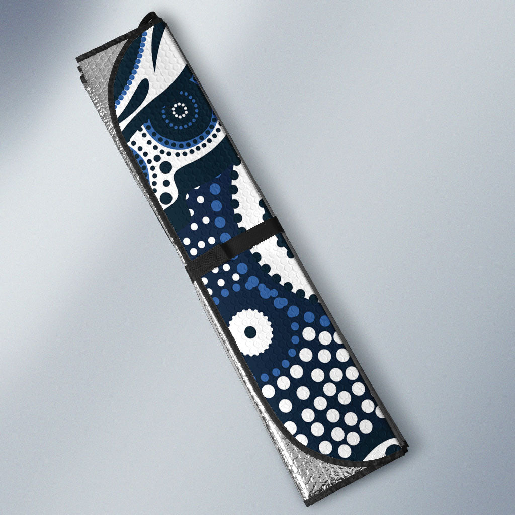 Carlton Blues Auto Sun Shade Aboriginal Dot Pattern - Football Mascot Heritage Pride