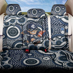 Carlton Blues Back Car Seat Cover Aboriginal Dot Pattern - Football Mascot Heritage Pride