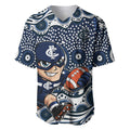 Carlton Blues Baseball Jersey Aboriginal Dot Pattern - Football Mascot Heritage Pride