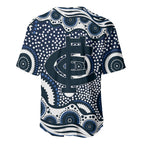 Carlton Blues Baseball Jersey Aboriginal Dot Pattern - Football Mascot Heritage Pride