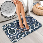 Carlton Blues Bathroom Set Aboriginal Dot Pattern - Football Mascot Heritage Pride