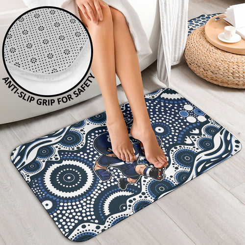 Carlton Blues Bathroom Set Aboriginal Dot Pattern - Football Mascot Heritage Pride