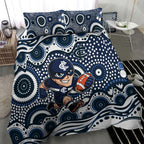 Carlton Blues Bedding Set Aboriginal Dot Pattern - Football Mascot Heritage Pride