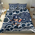 Carlton Blues Bedding Set Aboriginal Dot Pattern - Football Mascot Heritage Pride
