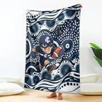 Carlton Blues Blanket Aboriginal Dot Pattern - Football Mascot Heritage Pride