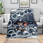 Carlton Blues Blanket Aboriginal Dot Pattern - Football Mascot Heritage Pride