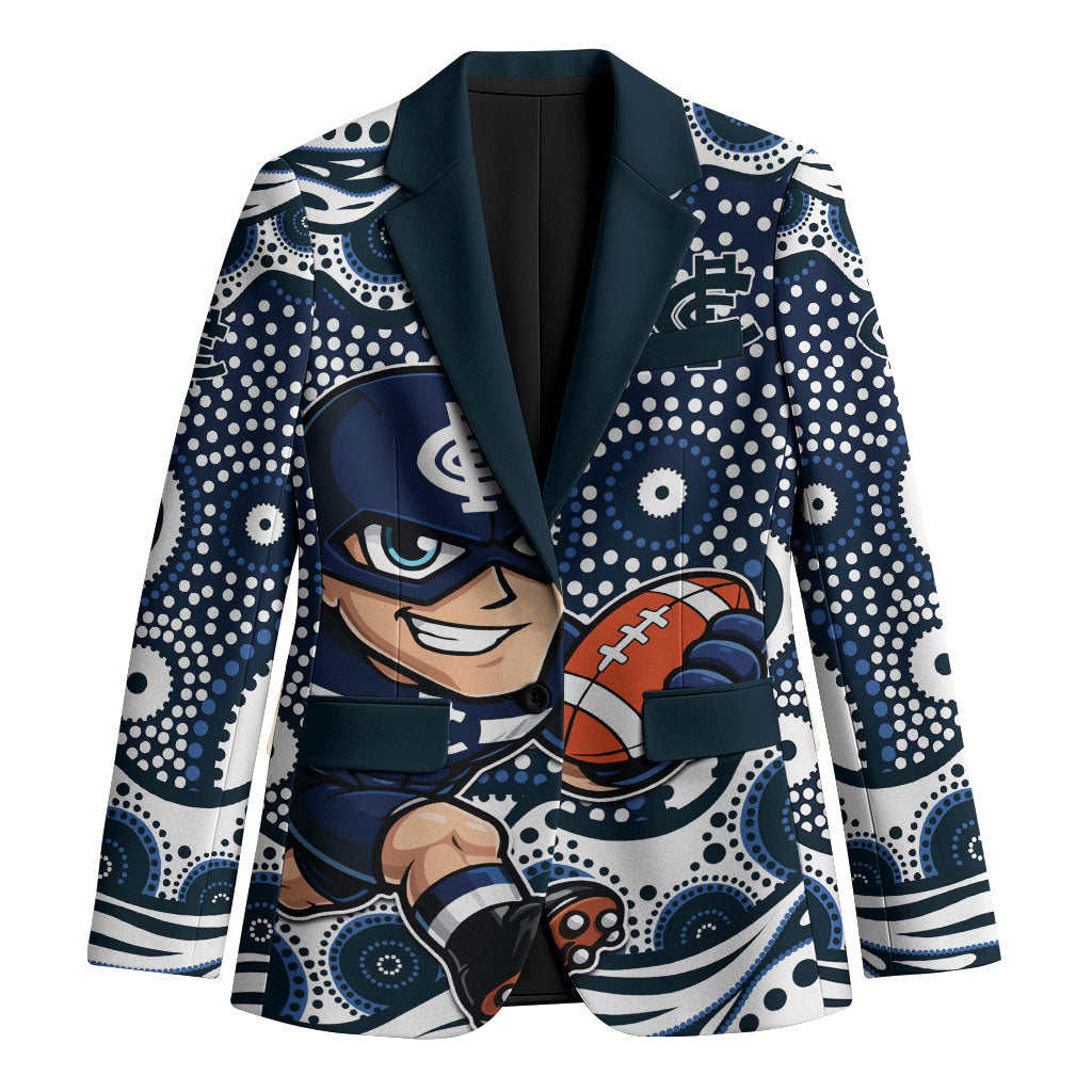 Carlton Blues Blazer Aboriginal Dot Pattern - Football Mascot Heritage Pride
