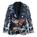 Carlton Blues Blazer Aboriginal Dot Pattern - Football Mascot Heritage Pride