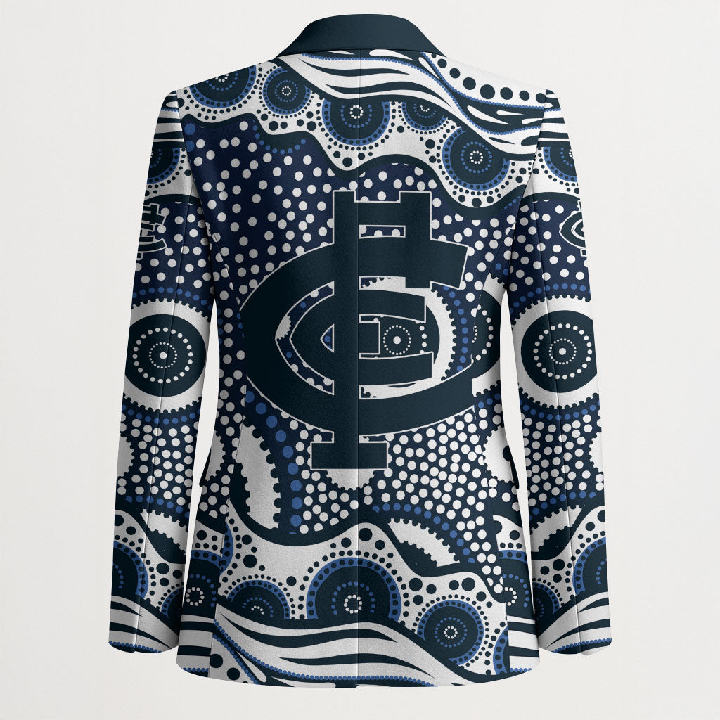 Carlton Blues Blazer Aboriginal Dot Pattern - Football Mascot Heritage Pride