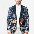 Carlton Blues Blazer Aboriginal Dot Pattern - Football Mascot Heritage Pride
