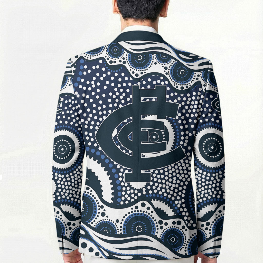 Carlton Blues Blazer Aboriginal Dot Pattern - Football Mascot Heritage Pride