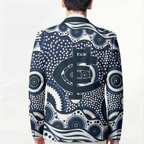 Carlton Blues Blazer Aboriginal Dot Pattern - Football Mascot Heritage Pride