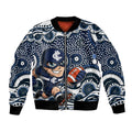 Carlton Blues Bomber Jacket Aboriginal Dot Pattern - Football Mascot Heritage Pride