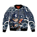 Carlton Blues Bomber Jacket Aboriginal Dot Pattern - Football Mascot Heritage Pride