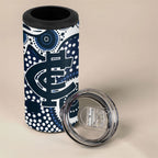 Carlton Blues 4 in 1 Can Cooler Tumbler Aboriginal Dot Pattern - Football Mascot Heritage Pride