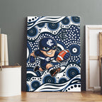 Carlton Blues Canvas Wall Art Aboriginal Dot Pattern - Football Mascot Heritage Pride