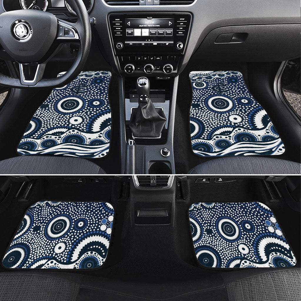 Carlton Blues Car Mats Aboriginal Dot Pattern - Football Mascot Heritage Pride