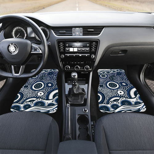 Carlton Blues Car Mats Aboriginal Dot Pattern - Football Mascot Heritage Pride