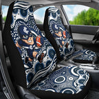 Carlton Blues Car Seat Cover Aboriginal Dot Pattern - Football Mascot Heritage Pride