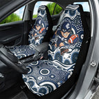 Carlton Blues Car Seat Cover Aboriginal Dot Pattern - Football Mascot Heritage Pride