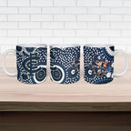 Carlton Blues Ceramic Mug Aboriginal Dot Pattern - Football Mascot Heritage Pride