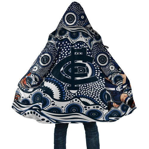 Carlton Blues Cloak Aboriginal Dot Pattern - Football Mascot Heritage Pride