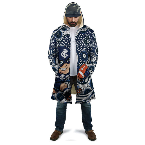 Carlton Blues Cloak Aboriginal Dot Pattern - Football Mascot Heritage Pride